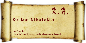 Kotter Nikoletta névjegykártya
